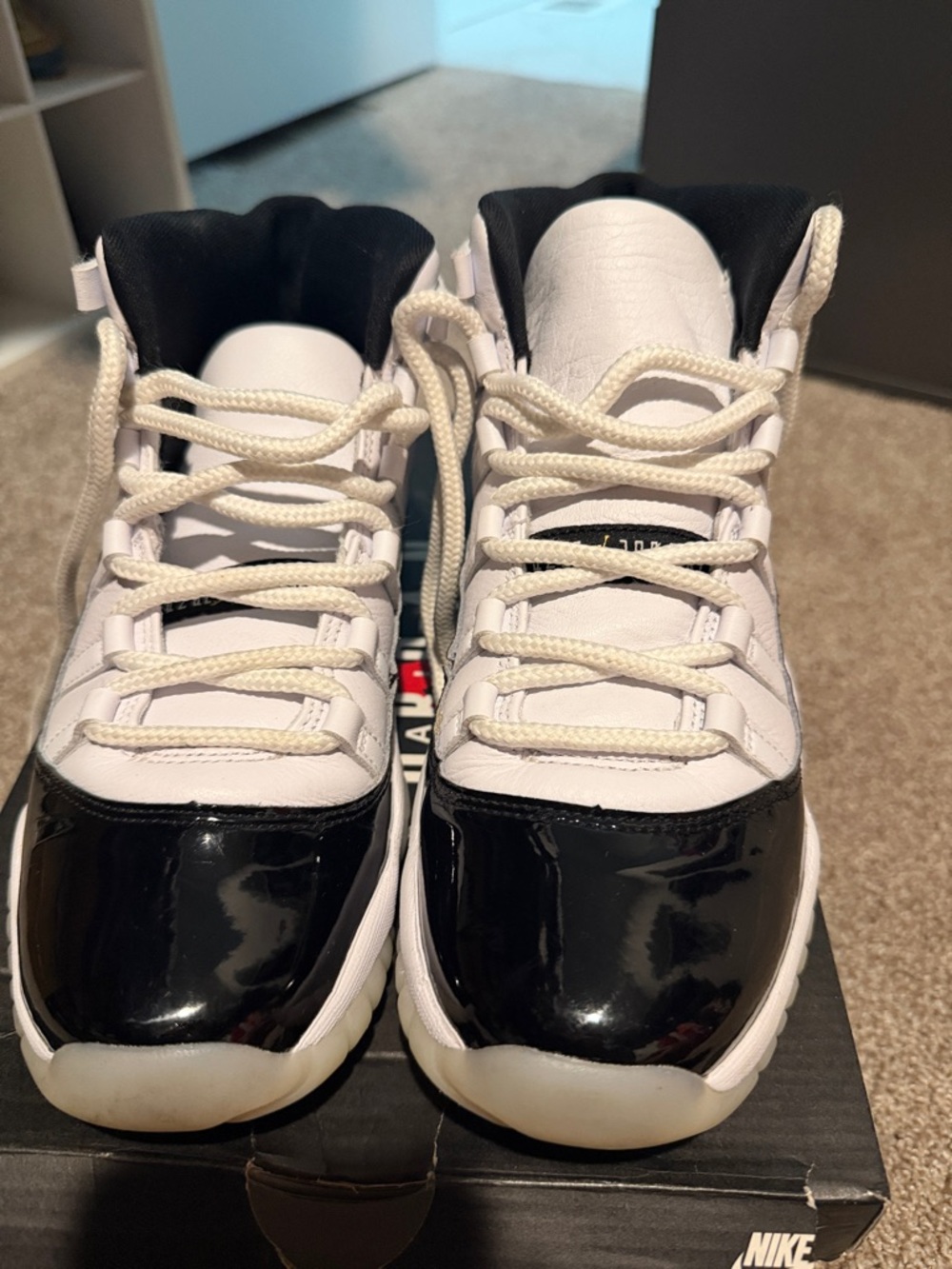 Jordan Kids Black and White Retro Basketball Sneakers. 11 Retro